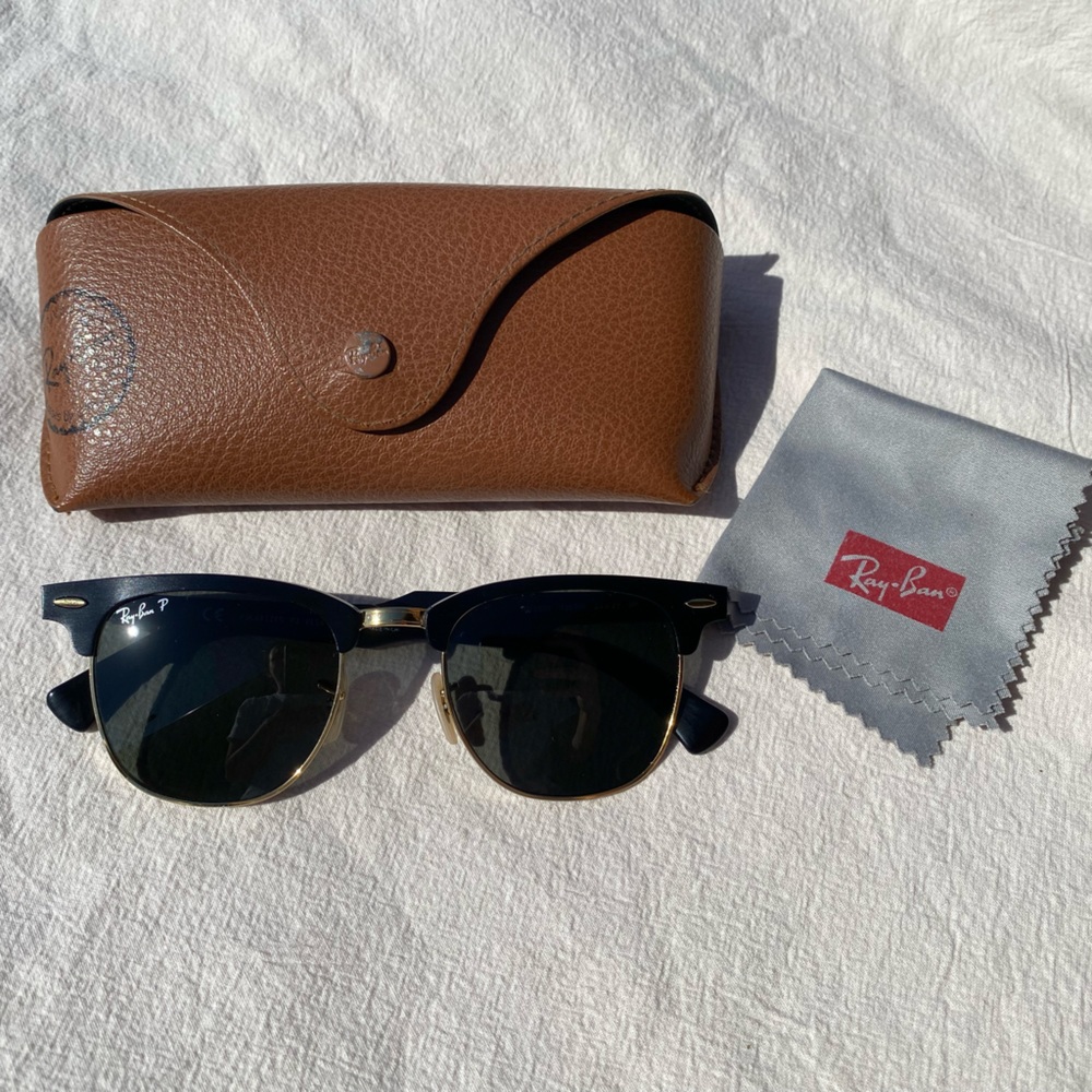Like new polarized Clubmaster Ray Ban sunglasses